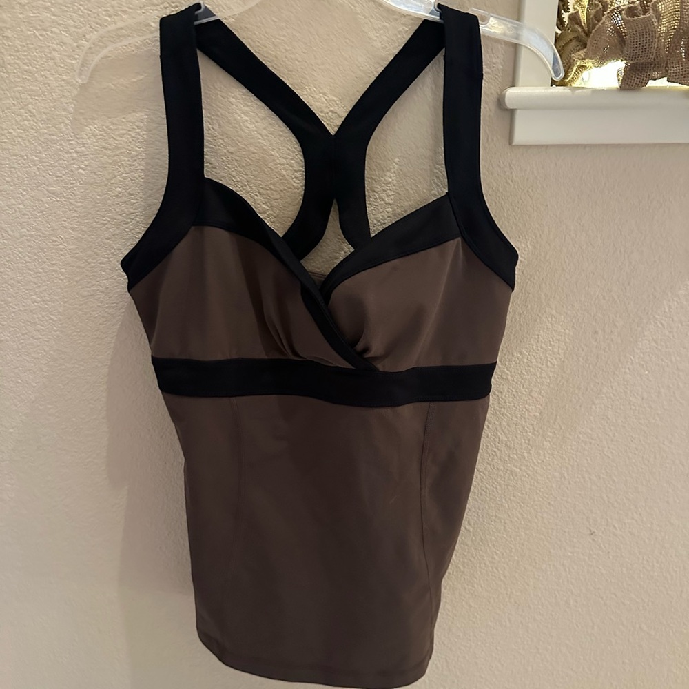 Zella Women's Black and Brown Workout top